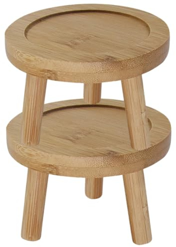 Toyvian Sottovaso Rotondo in bambù 2 Pezzi per Piante Grasse e Cactus, Piattino per Sottovaso da Interno, Piccolo e Portatile per Raccolta Terriccio e Facilità di Spostamento Vaso