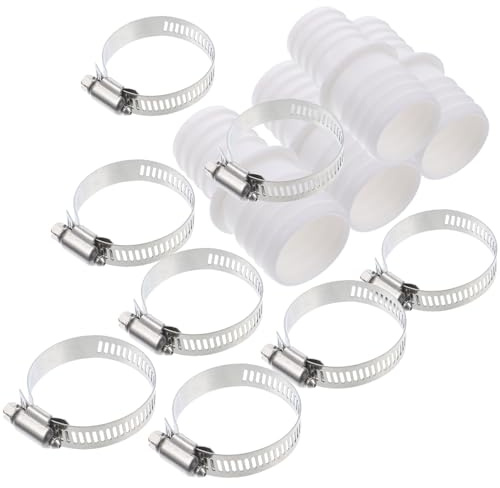 NUOBESTY Poolschlauchadapter 32mm 38mm aus ABS mit Edelstahl Schlauchschellen Schwimmbadverbinder für Einfache Poolpflege und Saugschlauchkupplung