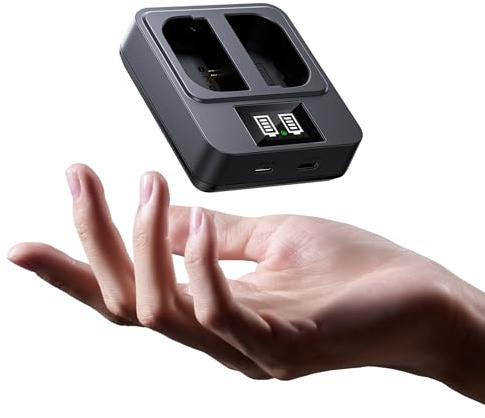 llano LP-E6P LP-E6NH LP-E6 Charger with 20W Fast Charging, 2-Slot, Portable | For Canon EOS R5 Mark II, R6 Mark III, R5, R5 C, R6, R6 Mark II, R7, R, 5D Mark IV, 90D, 80D, 70D, 60D, Fast USB-C Charging