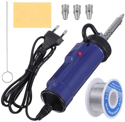 Elektrische Entlötpumpe 350w 30w Ac220 mit 3 Düsen | Lötsauger, Entlöt Vakuumpumpe, Lötzinn Entferner, Blau, Edelstahl Kupfer Eva