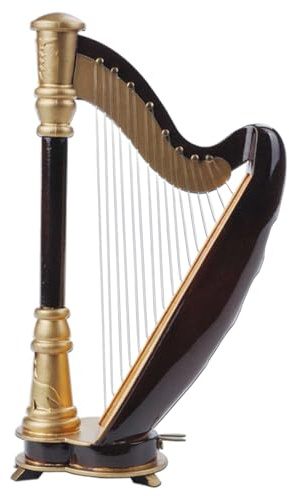 Mini arpa – modello musicale da collezione, decorazione per casa delle bambole, decorazione per la casa, da tavolo, 3 54 x 1 97 x 0 91 pollici, grande figura artistica
