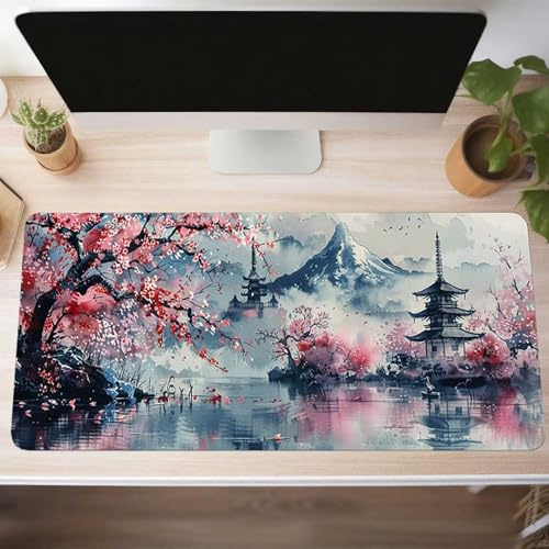 Tree Gaming Mouse Mat Red Large Mouse Pad 80 x 40cm XXL Mousepad Desk Mat Improved Precision and Speed Rubber Base for Stable Grip on Smooth Surfaces Table Pad PjY2651 D-7