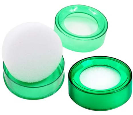 VALICLUD Strumento Umidificatore per Dita Spugna da 2 Pezzi, Coppa di Spugna Bagnata Trasparente Verde, Accessorio per Ufficio per Conteggio Denaro e Gestione Documenti, per Ambienti