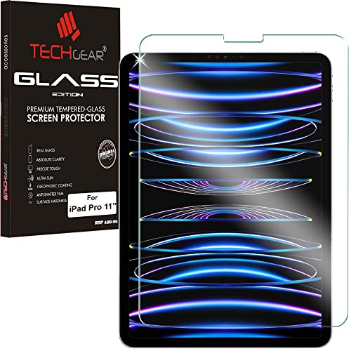 TECHGEAR Glas Schutzfolie kompatibel mit iPad Pro 11 2022/2021/2020, iPad Air 5/4 Gehärtetes Glas Schutzfolie kompatibel mit iPad Pro 11 4. 3. 2. Gen/iPad Air 4. 5. Generation