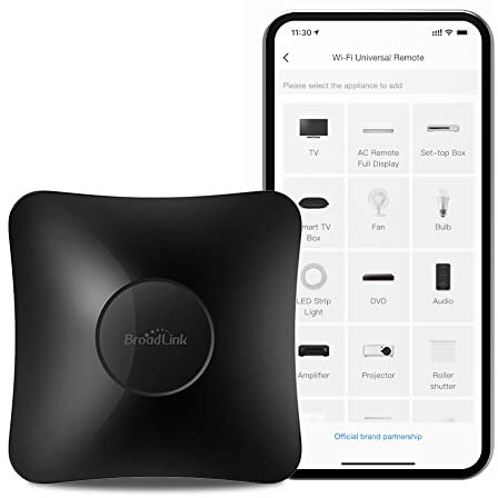 BroadLink RM4 Pro IR y RF Mando a Distancia WiFi Universal, para el hogar Inteligente y Dispositivos de Entretenimiento - para TV, STB, AC, Motor de Cortina - Compatible con Alexa