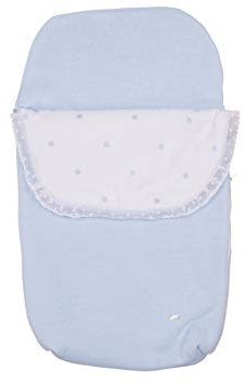 Baby Decke Wickeldecke Babysack Schlafsack mit Spitze Strickdecke (Blau)