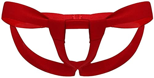 Bommi Fairy Herr string ouvert underkläder med glidande ringar och förstärkningar med naken rygg jockstraps män sportunderkläder låg midja, röd