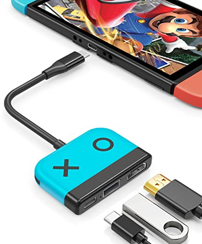 Tendak Adaptateur USB C vers HDMI pour commutateur de Type C vers 4K HDMI Convertisseur USB 3.0 PD Port de Charge 3 en 1 Hub USB-C pour Nintendo Switch/Switch OLED, MacBook Pro, Samsung S22, Huawei