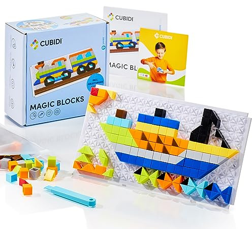 CUBIDI® Original Mosaikspiel - Lustige Fahrzeuge Edition | Kreatives Steckspiel als Spielzeug ab 4 Jahre Junge und Mädchen | Lernspielzeug zur Förderung der Fantasie | Geschenke für Kinder von 3-9