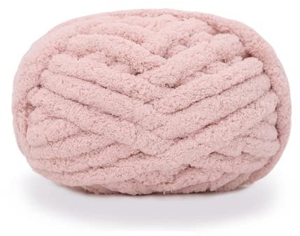 iKneonei 230 Gramm Dicke Wolle Super Soft Chenille Chunky Yarn für Teppiche, Sofadecken, Decken, Heimdekoration, Armstricken - Pink