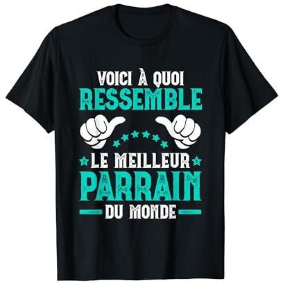 Meilleur Parrain Du Monde Oncle Humour idée Cadeau Parrain T-Shirt