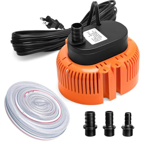 Pool Cover Pump - Move Water Efficiently, 2x Faster Than Ordinary Pumps, Stable Performance, Portable - for Swimming Pool Drainage,Pool Draining, Sump Pump, Above Ground Pools (Orange)
