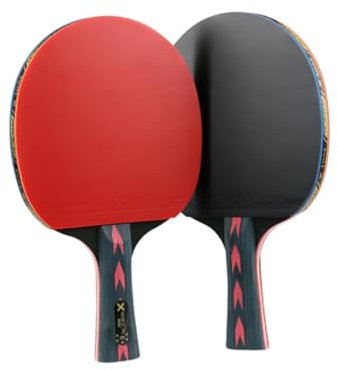 Happyyami 2stücke Sterne-Faser-tischtennisschläger Mit Doppelten Noppen Aus Kohlefaser Und Fiberglas Superleichtes Design Für Teenager-Spieler Und Offensivspieler Horizontaler Griff