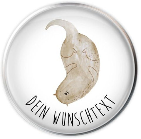 Mr. & Mrs. Panda Badstöpsel mit Namen Otter Kopfüber - Personalisierte Geschenke, individuell gestaltbar, Liebe, Waschbeckenstöpsel selbst gestalten, Verknallt, Abflussstöpsel personalisiert, Seeotter
