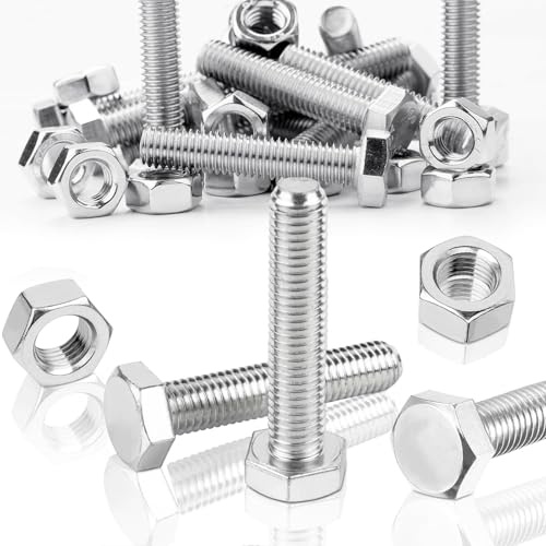 SWTYExt 30 Sätze Sechskantschrauben M6x40 mm Edelstahl Schrauben M6 | Bolzen mit Muttern, Edelstahlschrauben A2 V2A, DIN 933/ISO 4017, Außensechskant, Maschinenschrauben, Vollgewinde, für Möbel