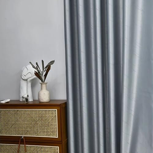 Daesar Vorhänge Blickdicht mit Ösen, Verdunklungsvorhänge Grau 2er Set Modern Einfach mit Jacquard 107x244CM Gardinen Vorhänge Schlafzimmer Wohnzimmer