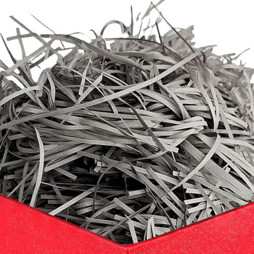 200g Geschreddertes Papier, Raffia Hamper Shreds, Papier Füllmaterial für Pakete, Weiches Geschenk Füllmaterial für Geschenkbox, Bieten Guten Schutz und Dekoration für Geschenke, Grau