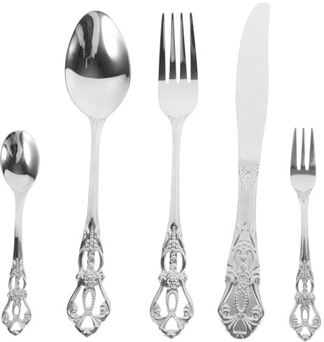 CATIEBYE Edelstahl-besteck-set Für Küche Besteck Aus Edelstahl Geeignet Für Haushalt Und Restaurant Praktisches Geschirr-set Robust Und Langlebig