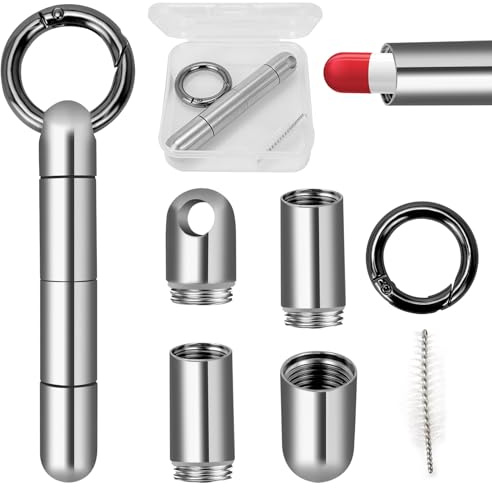 Pillendose Schlüsselanhänger, Aluminiumlegierung Pillenbox, 3 Fächer Tablettenbox, Wasserdichte Kapsel Pillendose, Tragbare Pillendosen, Tablettendose für Unterwegs mit Schlüsselring für Reisen