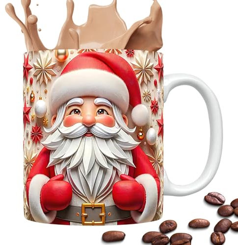 Weihnachtsmann-Weihnachtstasse aus Keramik, Vintage-Weihnachtsmann-Tasse, -Kaffeetasse | Keramik-Kaffeetasse, Weihnachtsbecher, Urlaubstassen, Büro- für Kaffee