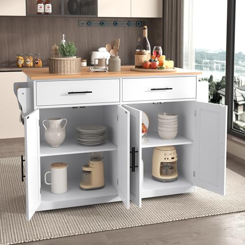 SogesHome Küchenwagen Bewegliche Kücheninseln Servierwagen mit klappbarer Tischplatte,Rollen,Holzbeinen für Küche Esszimmer,120x46(70) x91 cm