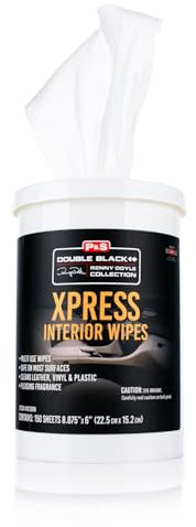 P&S XPRESS Interior Wipes - Versatile All-in-One Cleaning Wipes for Leather, Vinyl, Plastic, and More - Safe for Vehicle Interiors and Exterior Surfaces (150 Count)