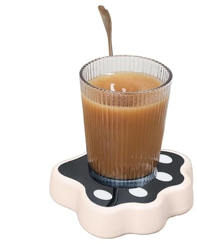 Automatic Stirring Mug Base, Portable Auto Mixing Stirrer, 12x3x16.5cm/4.72x1.18x6.5 Inches Rechargeable Magnetic Stirring Cup Base with Spoon for Home, Travel, Shell/food