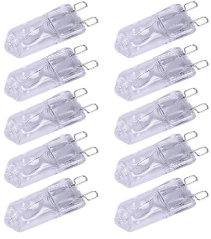 WOLTHID Ampoule G9 Ampoule halogène G9 20Watt 220Volt 40W 60W Ampoule halogène G9 220V 25W 2Pin 2700K Blanc chaud pour lampe en cristal Ventilateur de plafond Lumière 10PCS 40W