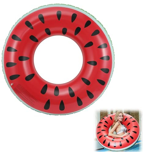 Aufblasbarer Schwimmreifen, Aufblasbare Schwimmringe für Erwachsene, Schwimmring, Wassermelonen-Schwimmschlauch, Schwimmbecken Float für Badespaß Sommerpool Strandparty Wasseraktivitäten, Wassermelone