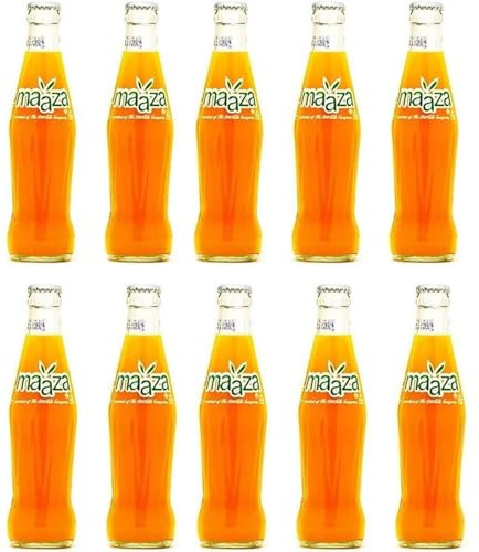 Maaza Mango Soft Drink (200ml) Bottles - Natural Fruit Extract Drink, Great for Making Party lively when Served Chilled (Pack of 10)