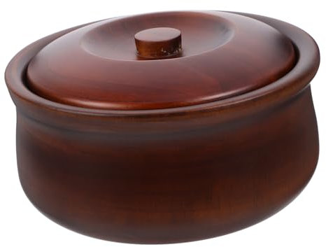 MAGICLULU Cuenco De Madera Ensaladera Decorativo Para Sopas y Fideos Tapa Resistente Fácil Limpiar