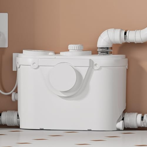 Pompa trituratore per cantina, pompa per WC con motore in rame per sotto la linea 23 piedi/7 m, sistema di lavaggio verticale/orizzontale, 4 ingressi per lavello, doccia/lavandino,500W