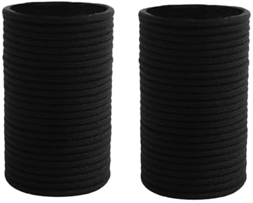 DERICOR Elastic Hair Bands,Hair Ties,4mm Ties Bands For Hair Braids,Elastic Ponytail Holders,Black, 50 Count (Pack of 1)