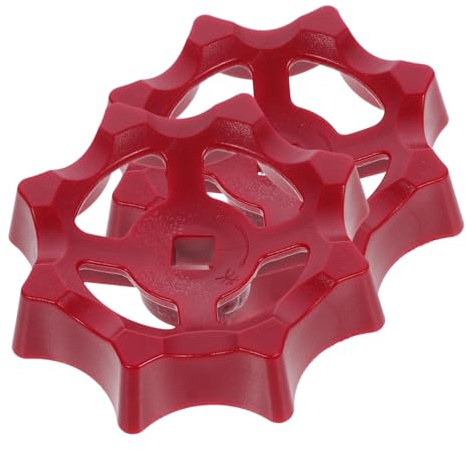 Warmhm 2 Stück Gasgriff Ventilhandrad aus Kunststoff mit 7mm Vierkantloch Rot Einfache Bedienung und Schickes Design für Außenwasserhahn und Absperrventil