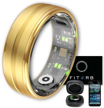 Fitorb Smart Ring Pro - Das Original. High-Tech Fitness- & Gesundheitsring, Schlafanalyse, 24/7 Aktivitätstracking. Temperaturmessung, Stress. Proberinge. (Saturn, Gold, 20,8 mm (11))