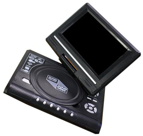 QUXVUIS Lettore DVD Lettori CD da 7,8 pollici Schermo con rotazione di 270 gradi con dispositivo di riproduzione radio per auto da viaggio con telecomando