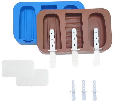 FXSDYHY 2pcs Ice Lolly Moulds,Food Grade BPA-Free Ice Cream Mould,Silicone Ice Lolly Mould for Creating Ice Cream with Milk, Whipped Cream,Fruits