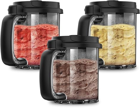 Cecotec Jarras de 700ml con Tapa para Heladera GelaCups 2100. Compatible con Gelatec 2100, Material Seguro: BPA Free, Higiene Garantizada, Gran Capacidad