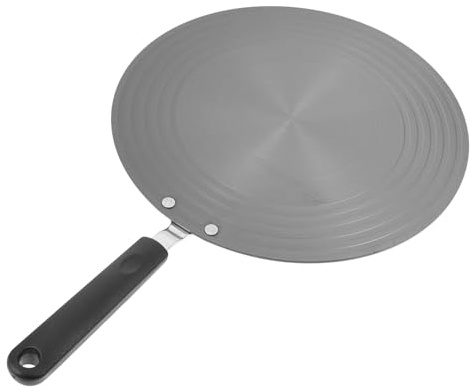 TOYZFRIENDY Placa Colectora de Calor Negra 28cm X 3mm de Acero Resistente con Asa para Estufa de Gas E Inducción, Difusor de Calor Rápido para Cocina Doméstica, Accesorio para Utensilios