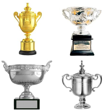 Housunzi Mini-Tennis-Champions-Trophäen (4 Stück) 16 cm Herren-Tennis-Meisterschaftstrophäen Sammlerstücke Fan-Geschenke Souvenirs Dekoration für Zuhause