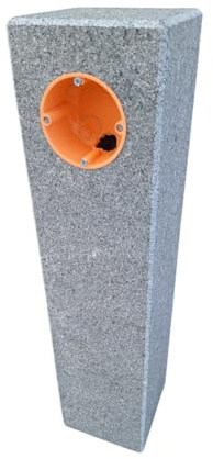 Einzelsteckdose Granit Naturstein G654 50 x 12 x 12 cm Granitsteckdose Gartensteckdose Außensteckdose Natursteinsteckdose Einzelsteckdose Granitpalisade Steckdosensäule Steinsteckdose