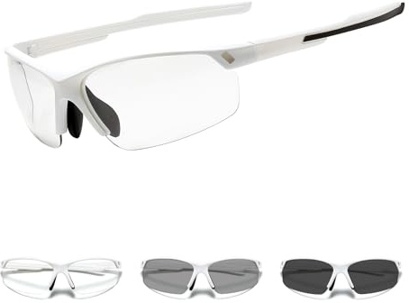 Suertree Photochromic Cycling Glasses Men Women Clear Sports Sunglasses Mountain Bike Riding MTB Bicycle Running Golf Baseball Fishing Driving Hiking Climbing Pickleball