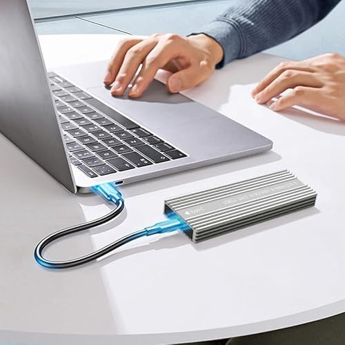 Boîtier SSD M.2, USB 3.2 -C 10 Gbit/s double protocole NVMe NGFF Boîtier disque dur externe en aluminium avec dissipateur thermique pour ordinateurs portables de bureau (NGFF Noir)