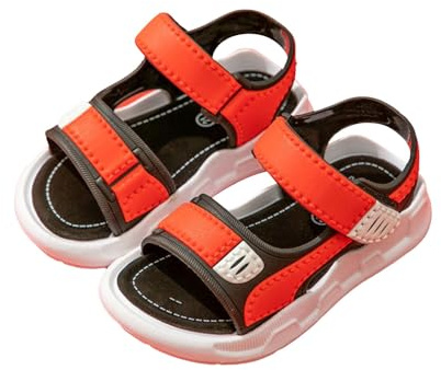 YIzdegg Sandals Boys 29 - Barefoot Shoes Soft Soles Children's Sandals Barefoot Sandals Non-Slip Trekking Sandals Comfortable Half Sandals Breathable Summer Sandals Lightweight Single Shoes, red, 12