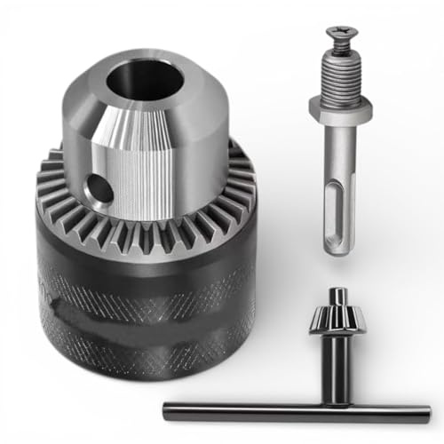 Topolenashop Mandrino Per Trapano a Cremagliera 1,5–13 mm 1/2-20 UNF con Adattatore SDS Plus e Chiave Serraggio in Metallo per Trapani SDS-Plus | 82733
