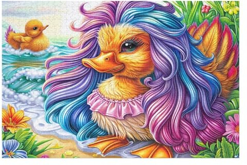Coq aux Plumes colorées 1000 Pièces Puzzle Collectionneur en Carton Haute Qualité Flore, éclaboussures et rayonnement Haute Difficulté Décoration Murale Oeuvre d'art Cadeau Noël Premium 1000 PCS