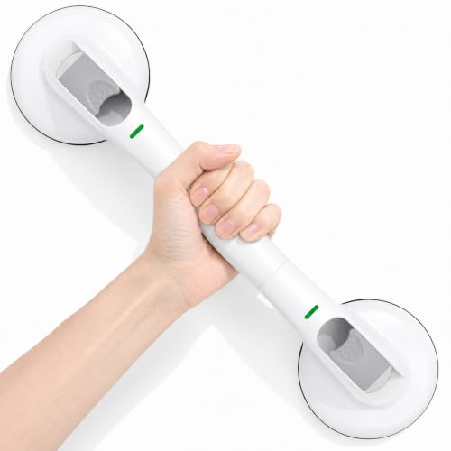 LORESJOY Agarraderas Baño para Mayores, 49 CM Asa de Seguridad para Baño | MAX 120 KG Asidero Baño Ventosa, Agarrador Ducha Personas Mayores, Agarraderas de Baños con Ventosa