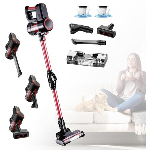Aspirateur Vapeur sans Fil 5 en 1 Compact - Puissant 16000Pa, Aspirateur Nettoyeur Vapeur pour Voiture, Maison, Bureaux, Poils d'animaux