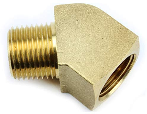 MaxLine Rapid Air 45 Degree 1/2 NPT Pipe Thread Brass Street Elbow Fitting 50131