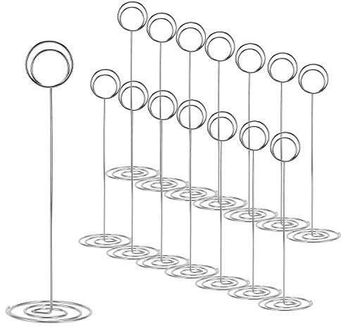 MANGZ 15 Pack 8.75 Inch Tall Table Number Holder, Place Card Holder, Wire Photo Holder Clip Perfect for Weddings, Banquets